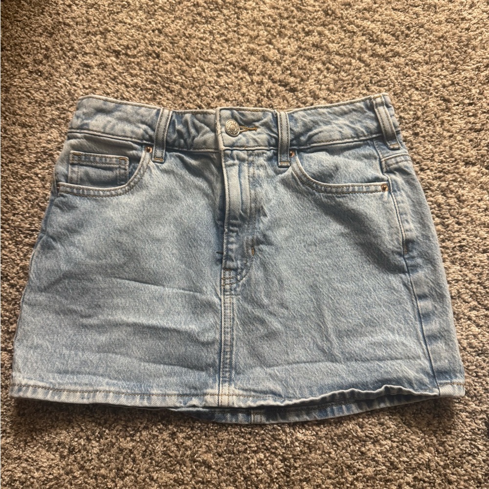 Light Blue Denim Mini Skirt